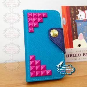 Iphone 5 Case Handmade Studded Iphone Case Wallet..