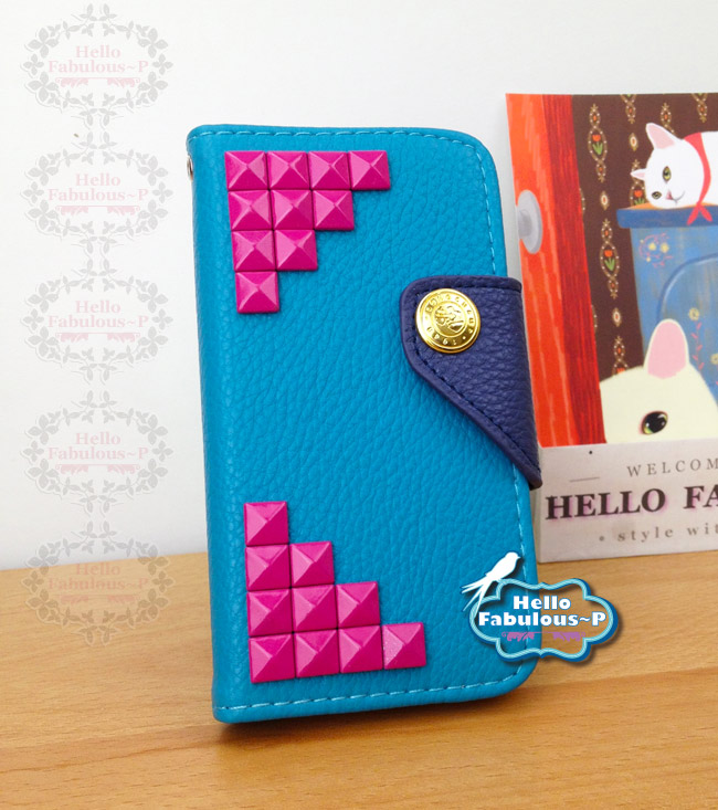 Iphone 5 Case Handmade Studded Iphone Case Wallet Iphone 5 Cell Phone Cover Studded Leatherette
