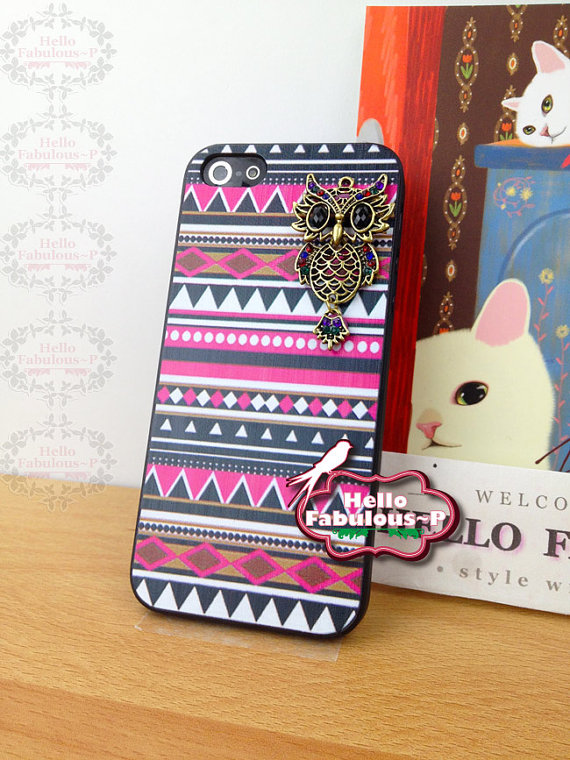Owl Phone Case Geometric Iphone 5 Case Plastic Cell Phone Case Cover